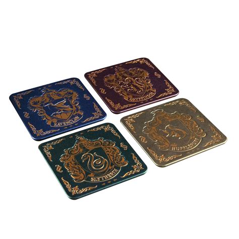 harry potter house metal crest coasters|Paladone Harry Potter Coasters for Drinks .